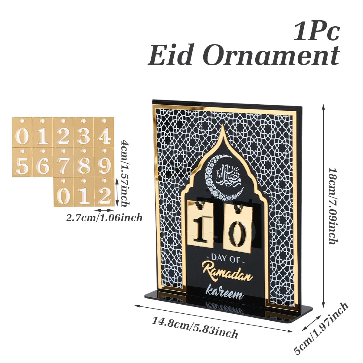 Acrylic Ramadan Countdown Calendar Ornaments Gifts Eid Mubarak Ramadan Decor for Home 2025 Kareem Islam Muslim Party Supplies