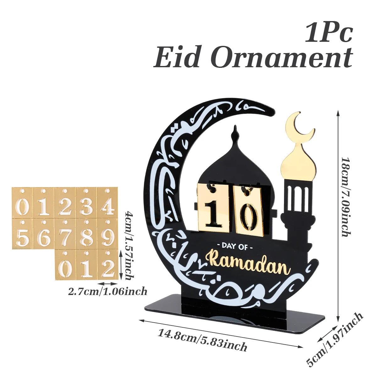 Acrylic Ramadan Countdown Calendar Ornaments Gifts Eid Mubarak Ramadan Decor for Home 2025 Kareem Islam Muslim Party Supplies