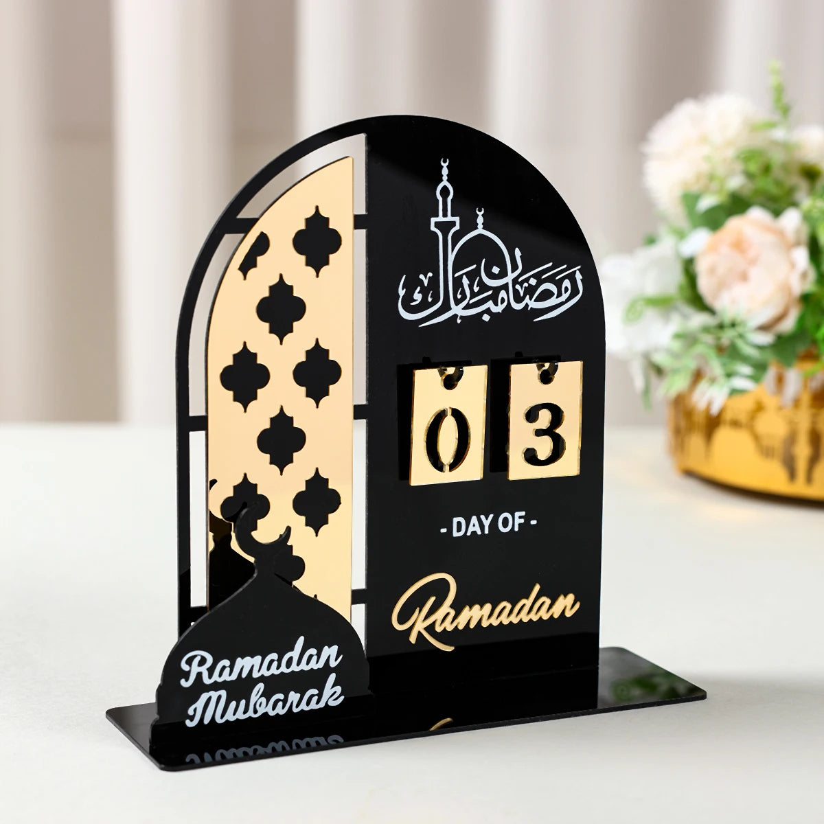 Acrylic Ramadan Countdown Calendar Ornaments Gifts Eid Mubarak Ramadan Decor for Home 2025 Kareem Islam Muslim Party Supplies