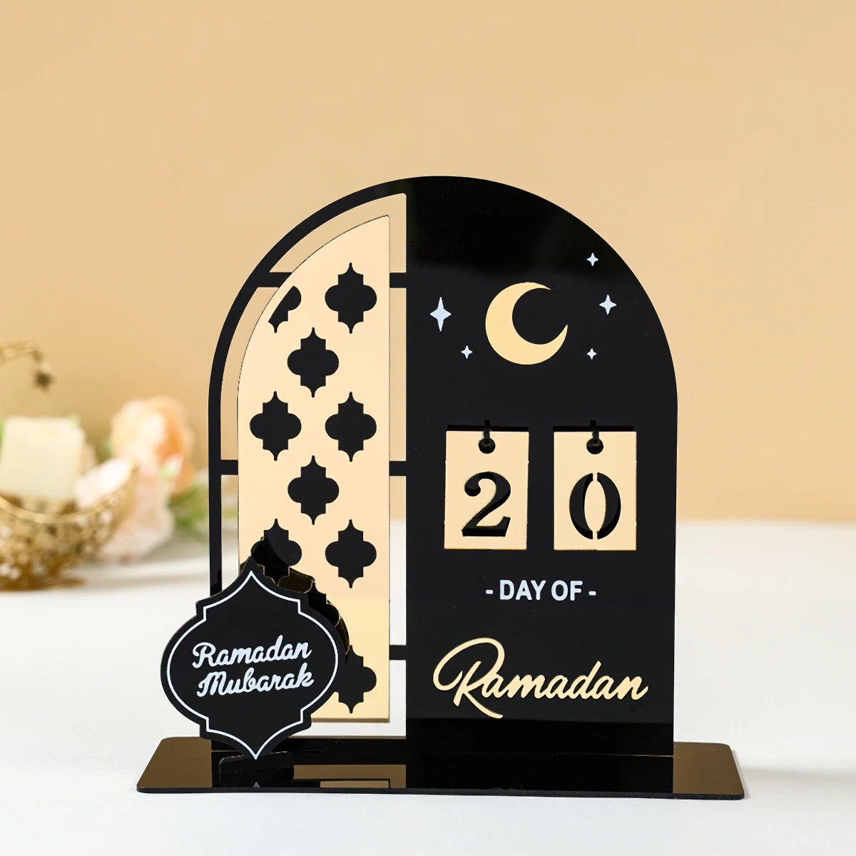 Acrylic Ramadan Countdown Calendar Ornaments Gifts Eid Mubarak Ramadan Decor for Home 2025 Kareem Islam Muslim Party Supplies