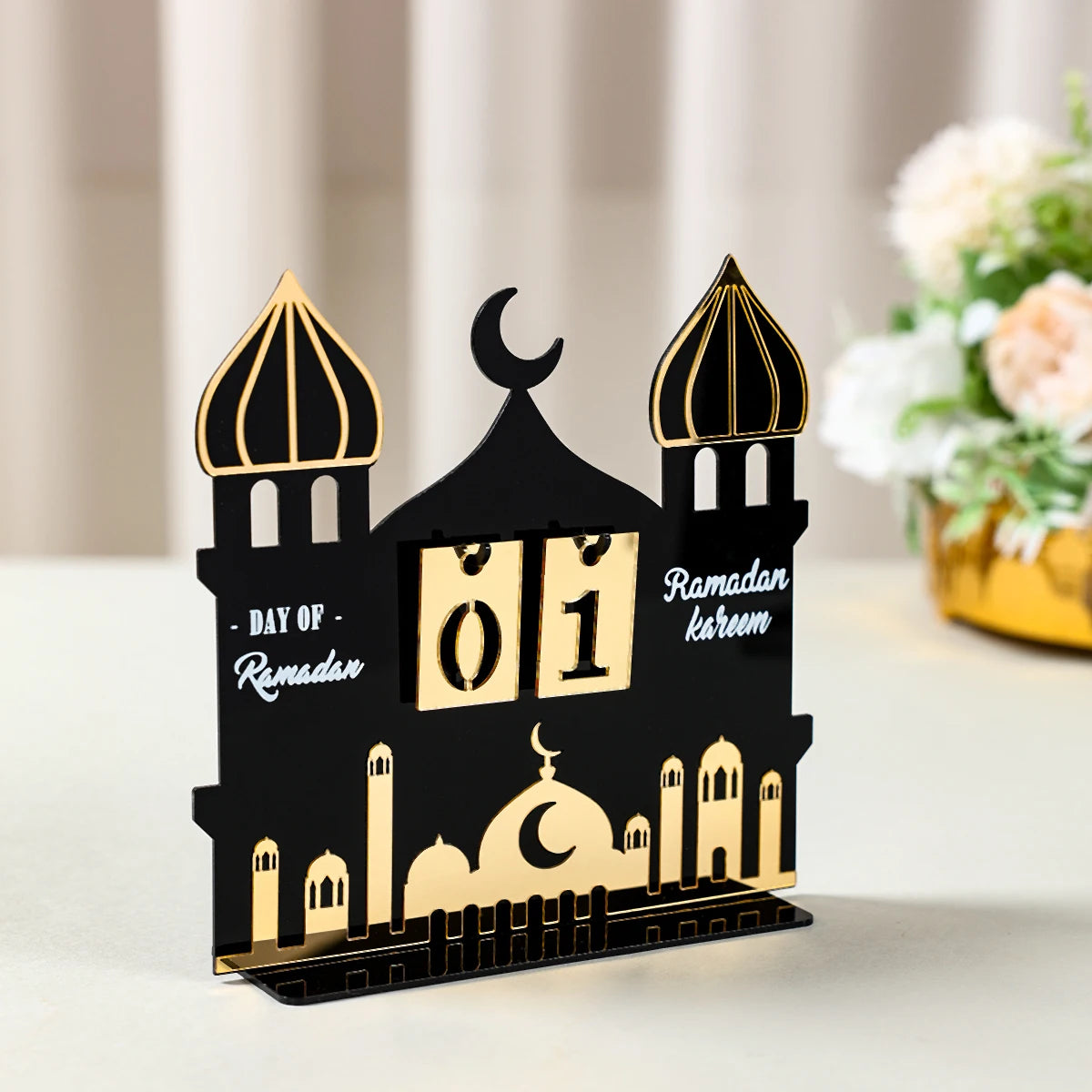 Acrylic Ramadan Countdown Calendar Ornaments Gifts Eid Mubarak Ramadan Decor for Home 2025 Kareem Islam Muslim Party Supplies